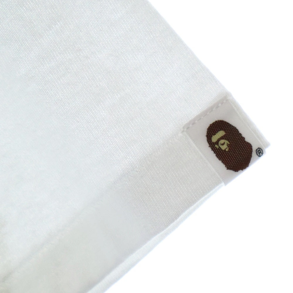 A BATHING APE(アベイシングエイプ) COLOR CAMO COLLEGE TEE カラーカモ クルーネック半袖Tシャツカットソー ホワイト/ネイビー 001TEL801016M