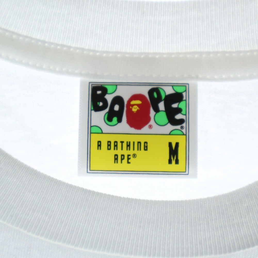 A BATHING APE(アベイシングエイプ) COLOR CAMO COLLEGE TEE カラーカモ クルーネック半袖Tシャツカットソー ホワイト/ネイビー 001TEL801016M