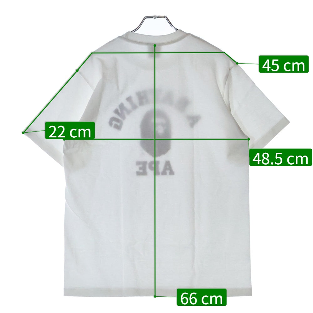 A BATHING APE(アベイシングエイプ) COLOR CAMO COLLEGE TEE カラーカモ クルーネック半袖Tシャツカットソー ホワイト/ネイビー 001TEL801016M