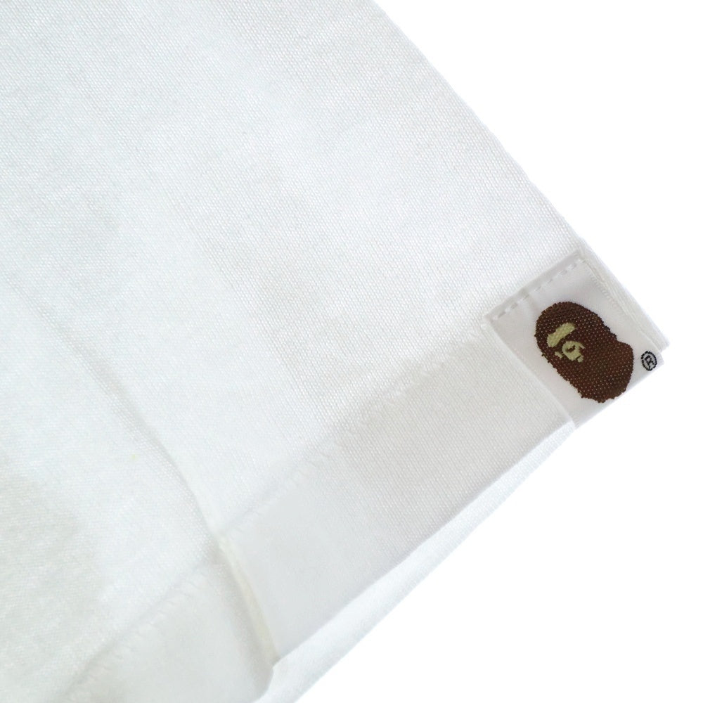 A BATHING APE(アベイシングエイプ) COLOR CAMO COLLEGE TEE カラーカモ クルーネック半袖Tシャツカットソー ホワイト/ネイビー 001TEL801016M