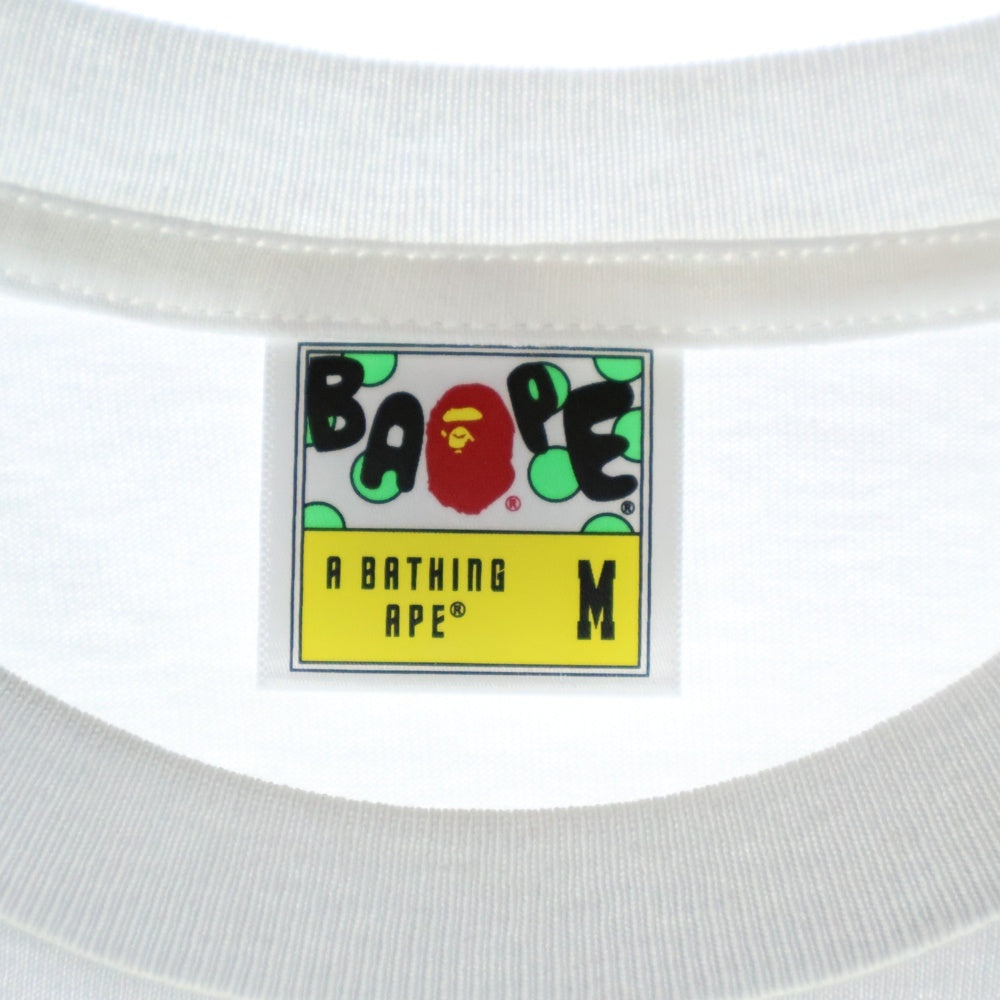 A BATHING APE(アベイシングエイプ) COLOR CAMO COLLEGE TEE カラーカモ クルーネック半袖Tシャツカットソー ホワイト/ネイビー 001TEL801016M