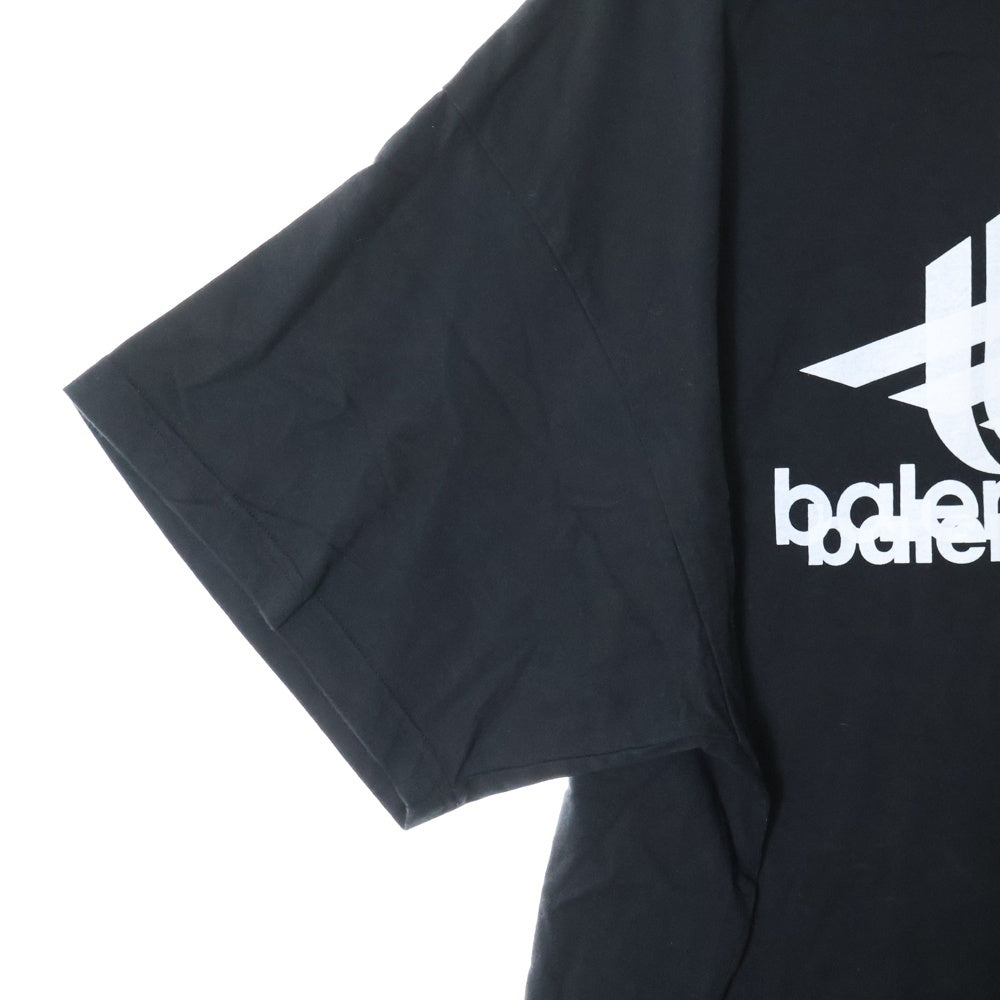 BALENCIAGA(バレンシアガ) 23AW レイヤードスポーツロゴ クルーネック半袖Tシャツカットソー ブラック 739028 TPVF2