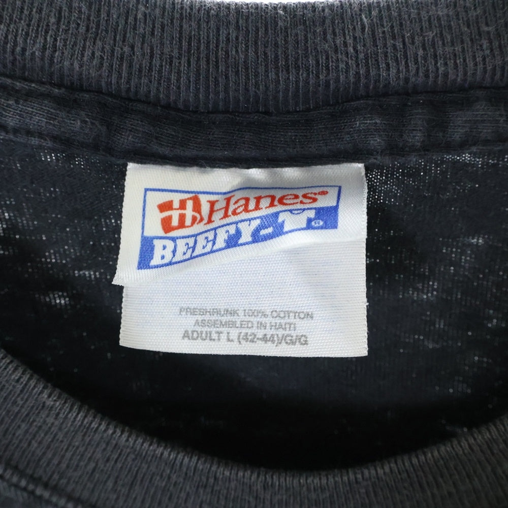 VINTAGE(ヴィンテージ) Hanes BEFFY Tag 両面プリントクルーネック半袖Tシャツカットソー ブラック/パープル