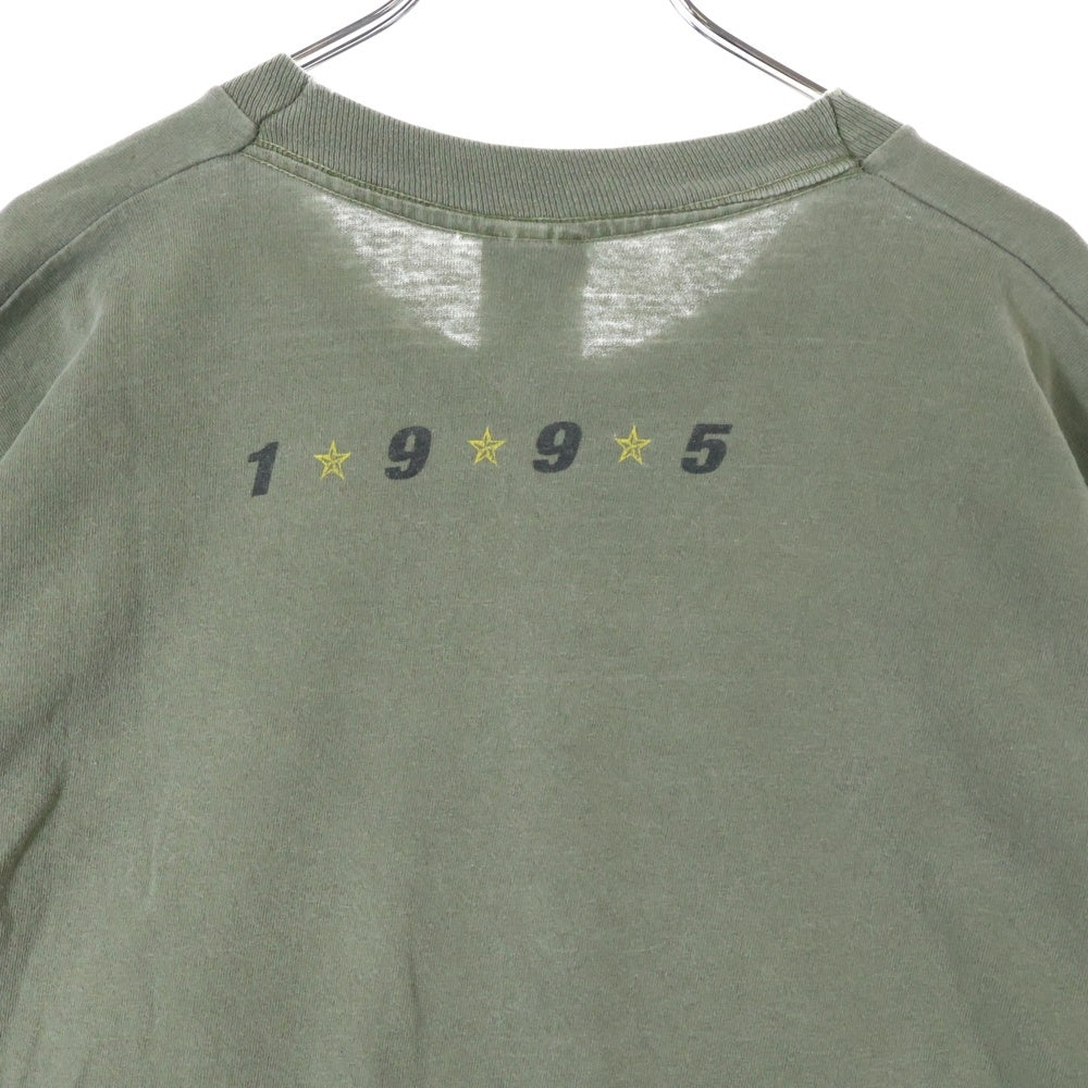 VINTAGE(ヴィンテージ) R.E.M. 1995 TOUR 両面プリント クルーネック半袖Tシャツカットソー カーキ