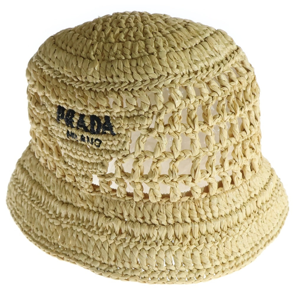 PRADA(プラダ) ナチュラル クロシェ バケットハット ベージュ 1HC137 2A2T