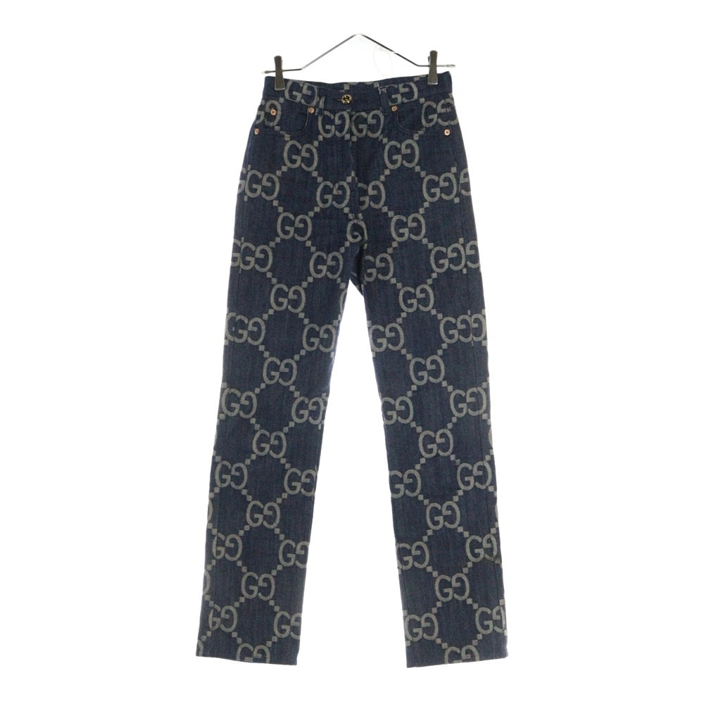 GUCCI(グッチ) ジャンボGG 総柄デニムパンツ レディース インディゴ 678811 XDBTX