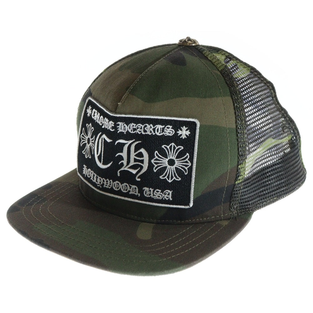 CHROME HEARTS(クロムハーツ) TRUCKER CAP トラッカーキャップ クロスボール付メッシュキャップ 帽子 カモ柄 迷彩 カーキ