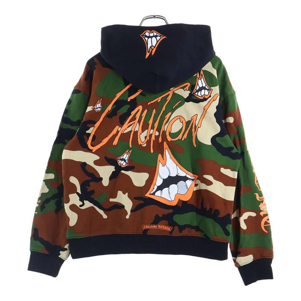 CHROME HEARTS(クロムハーツ) 22SS ×MATTY BOY PPO CAUTION HD PLVR マッティボーイ カモフラ総柄 チョンパープリントスウェット プルオーバーパーカー カーキ
