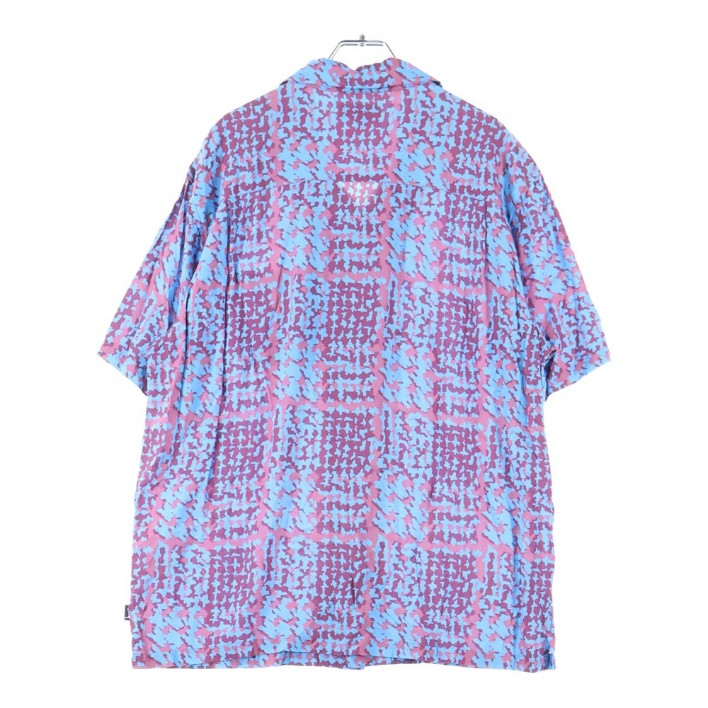STUSSY(ステューシー) 21SS Hand Drawn Houndstooth 半袖シャツ ブルー/レッド