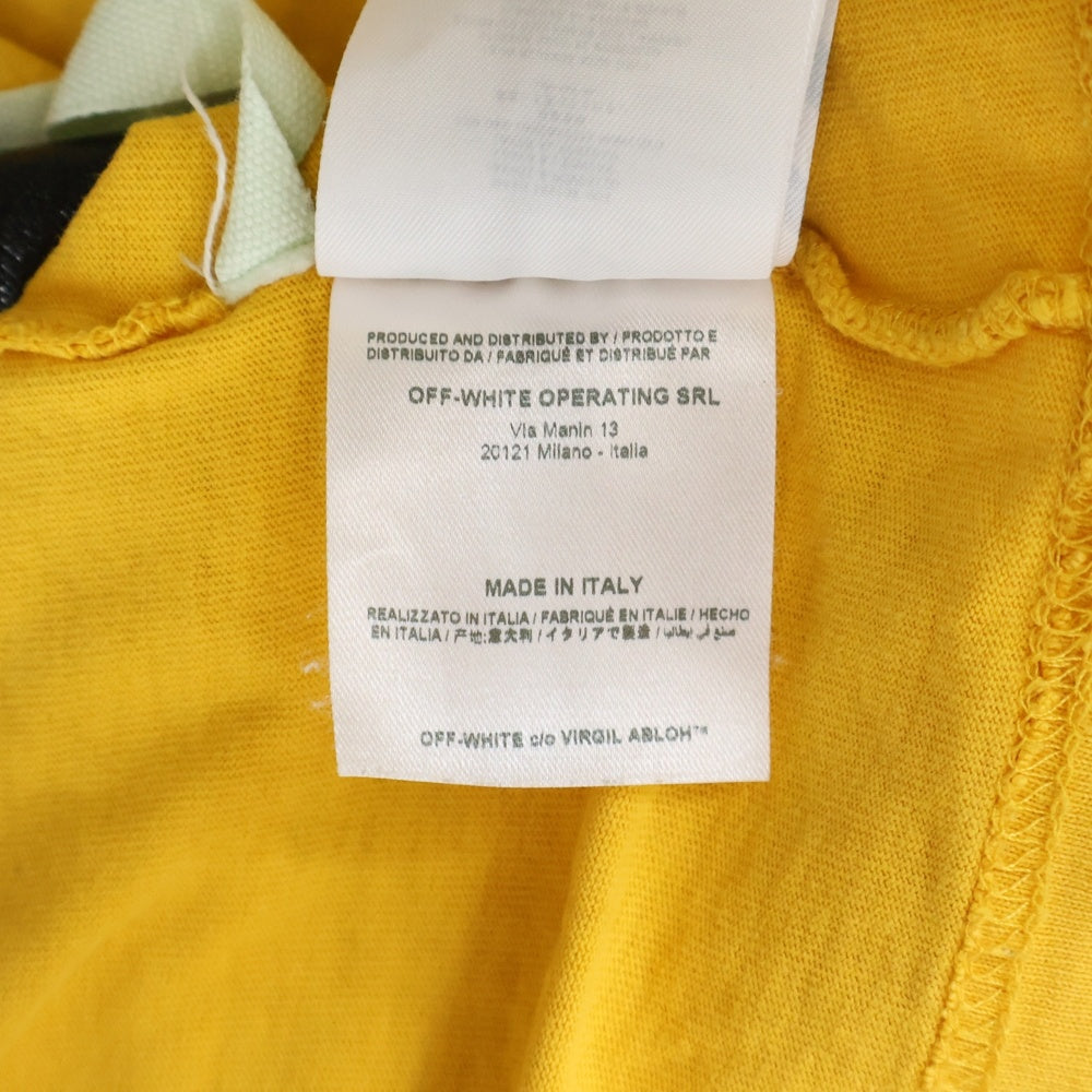 OFF-WHITE(オフホワイト) ×Champion フロントロゴ刺繍 バックプリント クルーネック半袖Tシャツカットソー イエロー OMAA029S18874050
