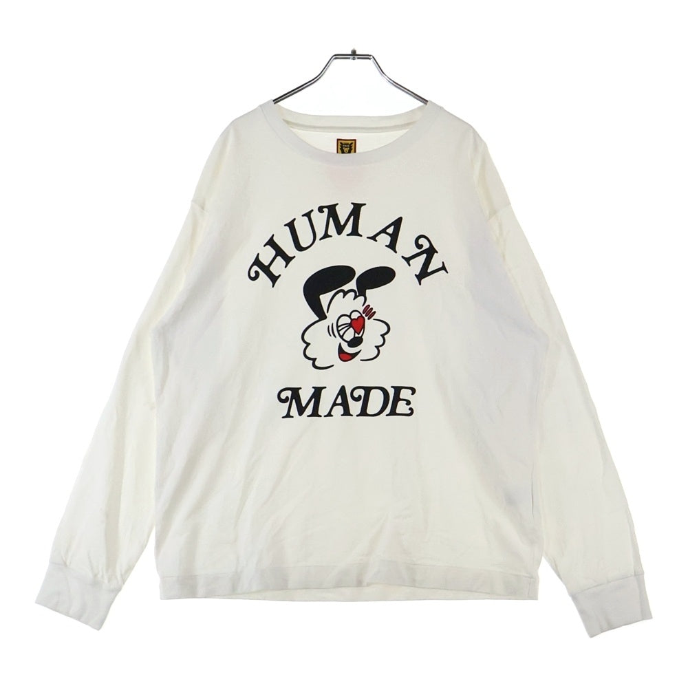 HUMAN MADE(ヒューマンメイド) ×Girls Don't Cry GDC Valentine's Day L/S Tee 両面ロゴプリント クルーネック長袖Tシャツカットソー ホワイト