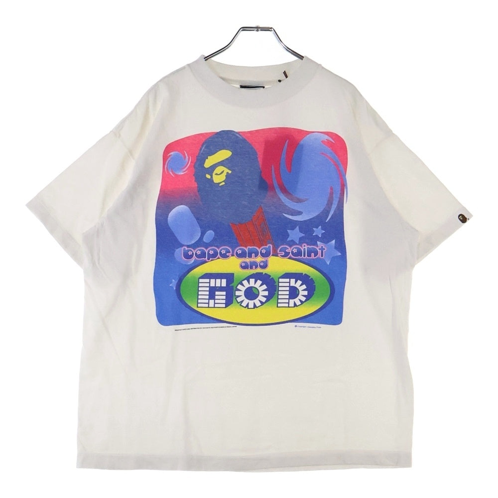 【 BAPE X Saint Mxxxxxx 】GOD TEE White / M