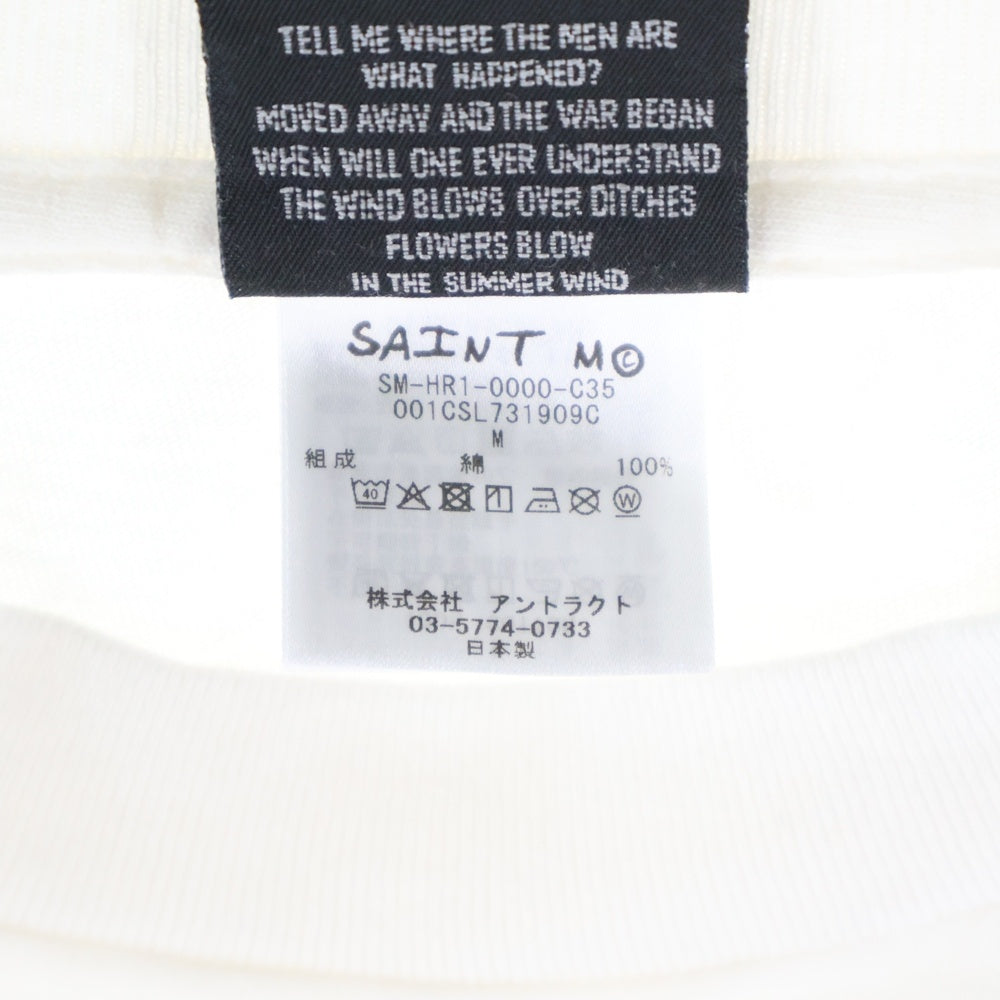 SAINT MICHAEL(セントマイケル) ×A BATHING APE BAPE GOD SS TEE アベイシングエイプ ゴッド クルーネック半袖Tシャツカットソー ホワイト SM-HR1-0000-C35