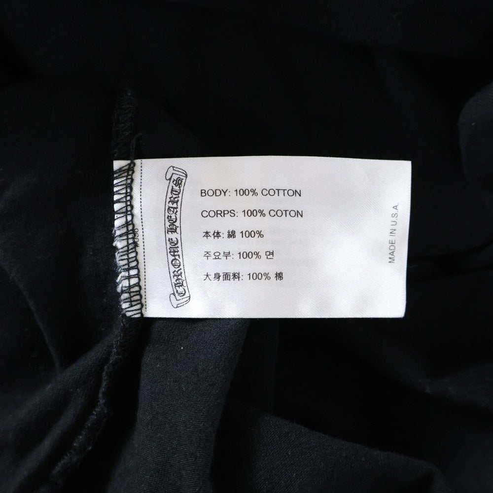 CHROME HEARTS(クロムハーツ) Neck Logo L/S Tee ネックロゴ プリントクルーネック長袖Tシャツ カットソー ブラック/ピンク