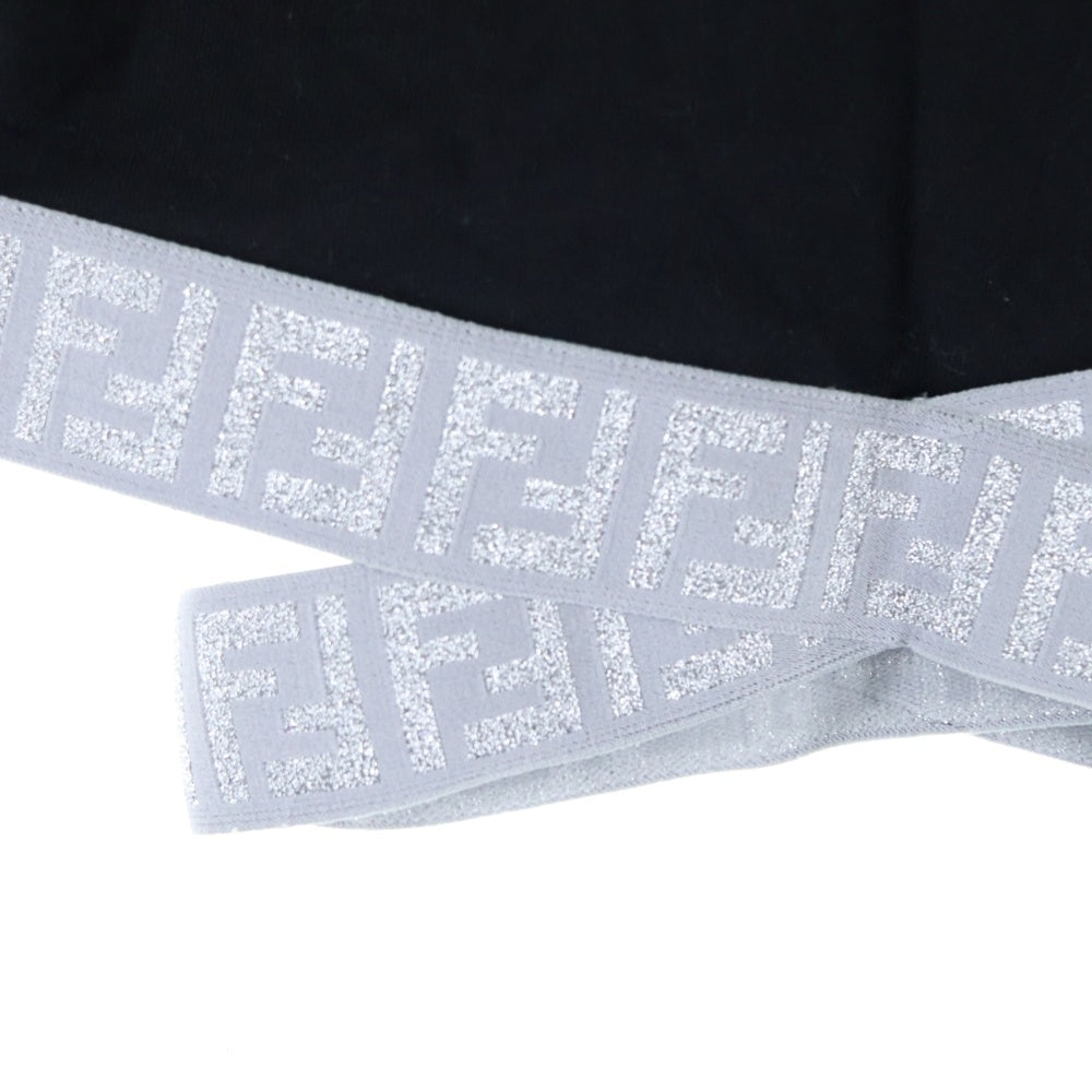 FENDI(フェンディ) 23AW FFロゴ ストラップ クロップド短丈クルーネック半袖Tシャツカットソー レディース ブラック JFI256 5V0