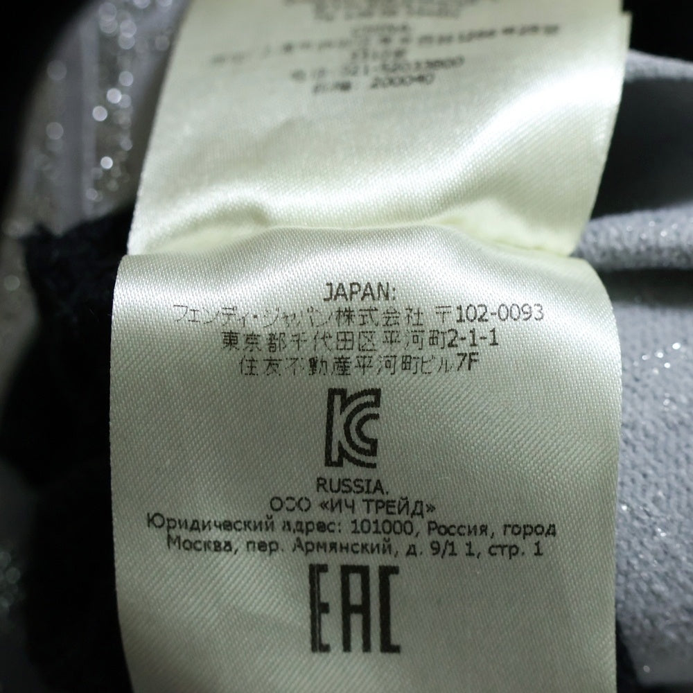 FENDI(フェンディ) 23AW FFロゴ ストラップ クロップド短丈クルーネック半袖Tシャツカットソー レディース ブラック JFI256 5V0