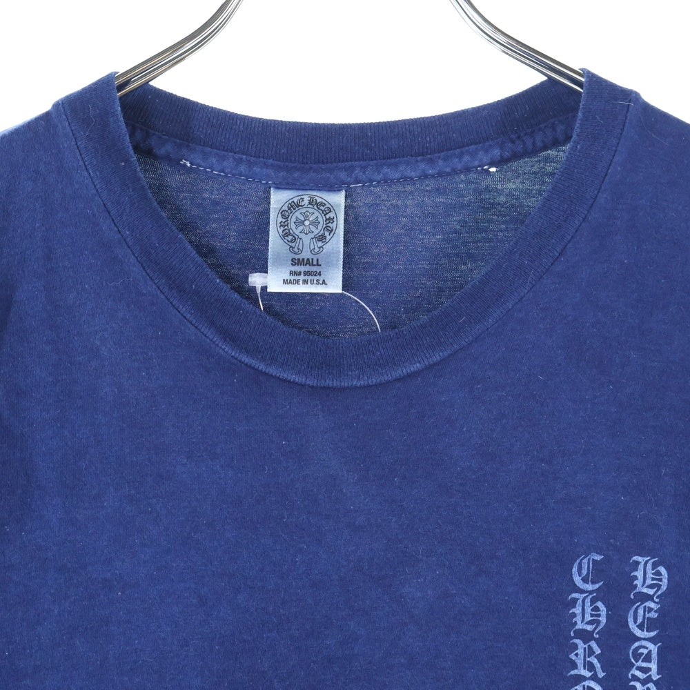 CHROME HEARTS(クロムハーツ) Indigo DyeDagger Print Tee 藍染め加工 インディゴダイダガープリント クルーネック半袖Tシャツカットソー インディゴ