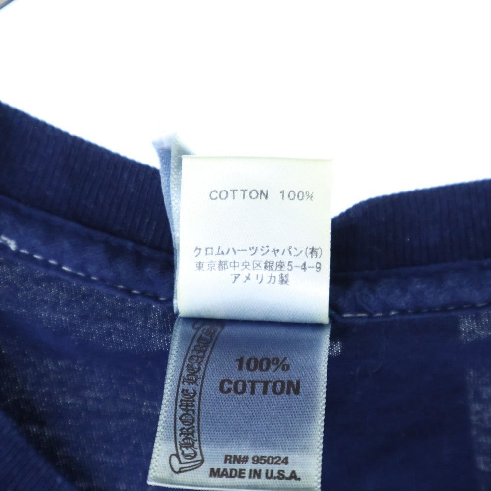 CHROME HEARTS(クロムハーツ) Indigo DyeDagger Print Tee 藍染め加工 インディゴダイダガープリント クルーネック半袖Tシャツカットソー インディゴ
