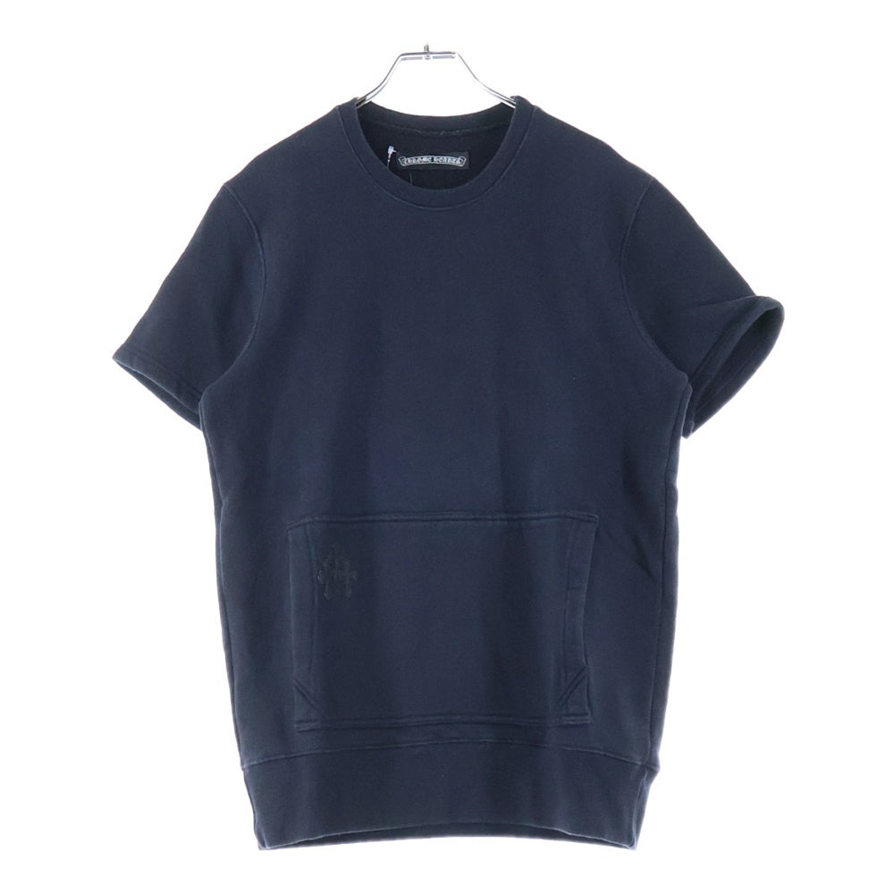 CHROME HEARTS(クロムハーツ) クロスパッチ付き コットン裏起毛 ショートスリーブスウェットシャツ ブラック