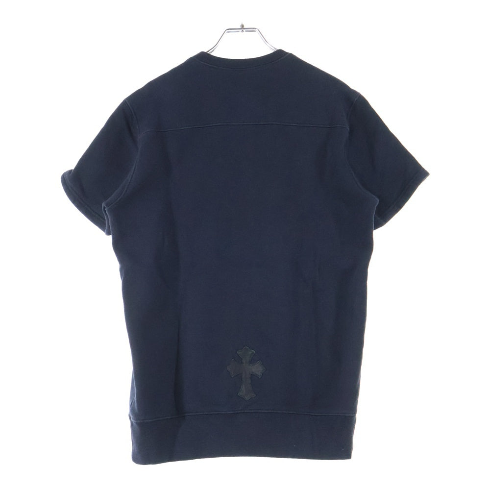 CHROME HEARTS(クロムハーツ) クロスパッチ付き コットン裏起毛 ショートスリーブスウェットシャツ ブラック