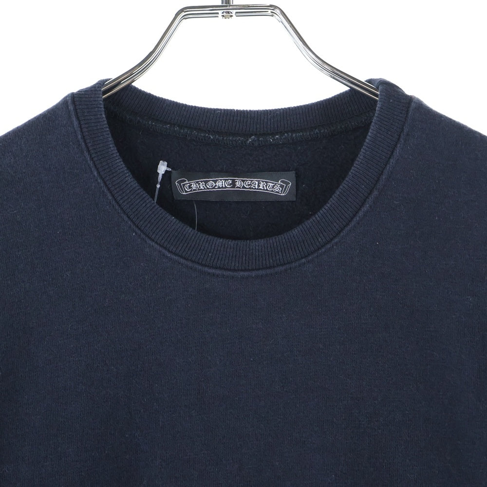 CHROME HEARTS(クロムハーツ) クロスパッチ付き コットン裏起毛 ショートスリーブスウェットシャツ ブラック
