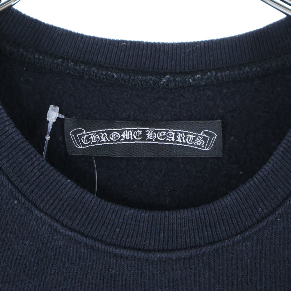 CHROME HEARTS(クロムハーツ) クロスパッチ付き コットン裏起毛 ショートスリーブスウェットシャツ ブラック