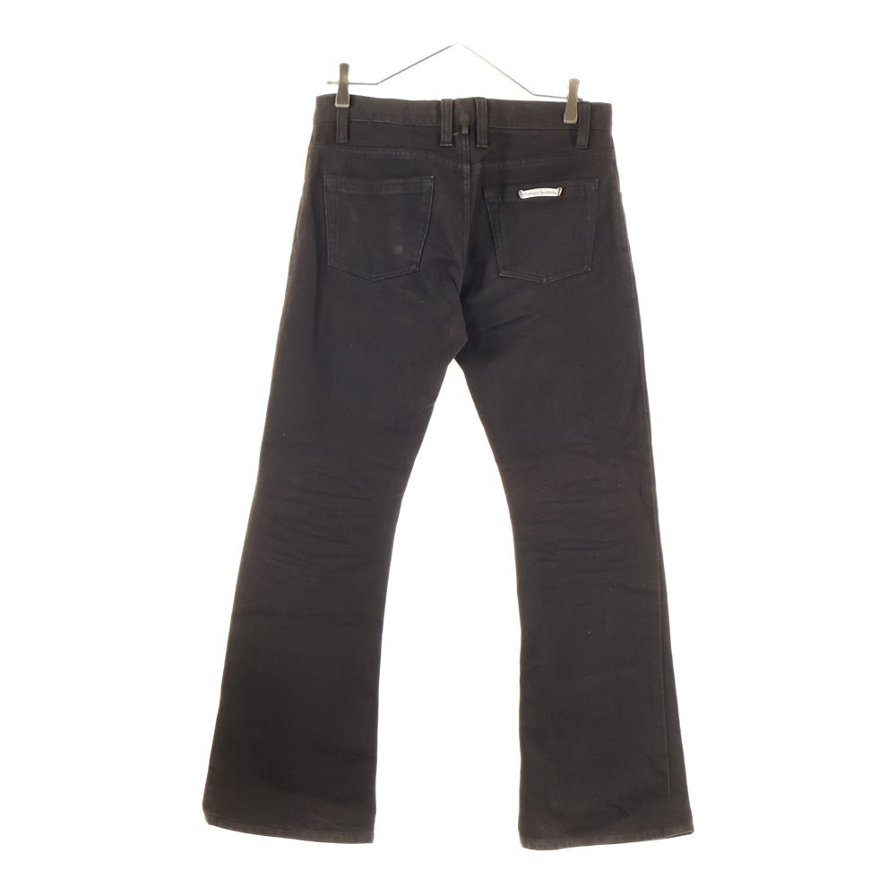 CHROME HEARTS(クロムハーツ) DNM PANTS CRS BTN クロスボタンフライ ウォッシュドデニムフレアパンツ ブラウン