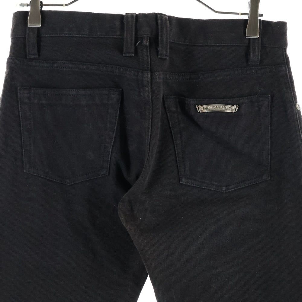 CHROME HEARTS(クロムハーツ) DNM PANTS CRS BTN クロスボタンフライ ウォッシュドデニムフレアパンツ ブラック