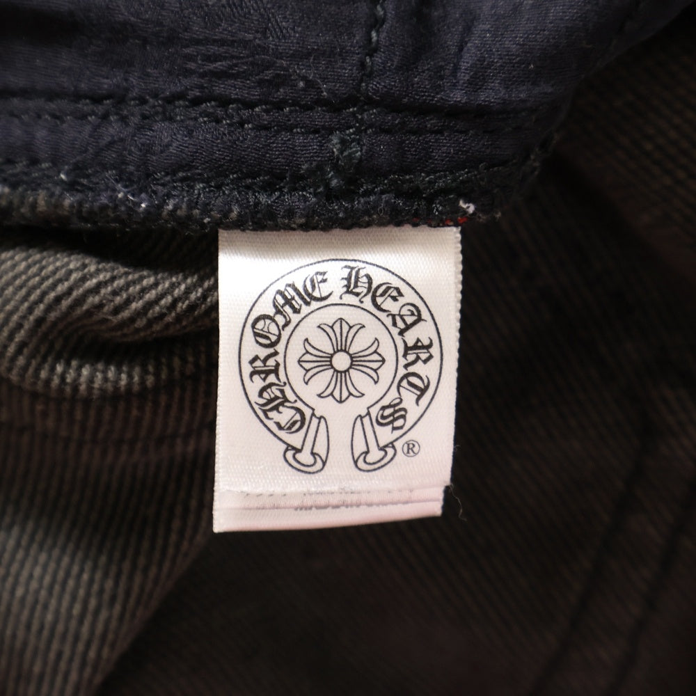 CHROME HEARTS(クロムハーツ) DNM PANTS CRS BTN クロスボタンフライ ウォッシュドデニムフレアパンツ ブラウン