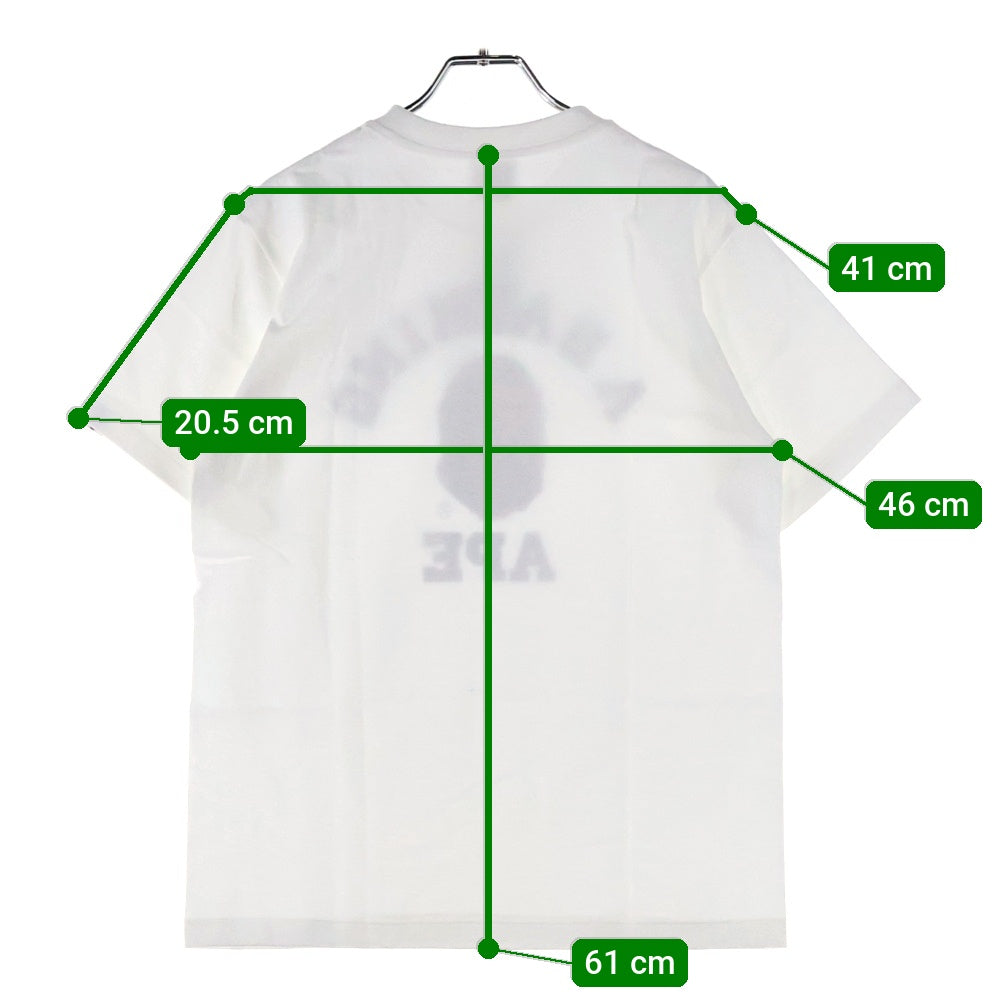 A BATHING APE(アベイシングエイプ) COLLEGE TEE カレッジ フロントプリント クルーネックTシャツカットソー ホワイト 001TEE801001M