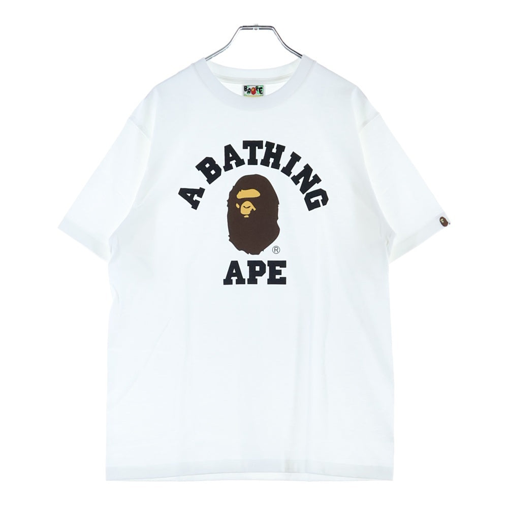 A BATHING APE(アベイシングエイプ) COLLEGE TEE カレッジ フロントプリント クルーネック 半袖Tシャツ ホワイト 001TEE801001M