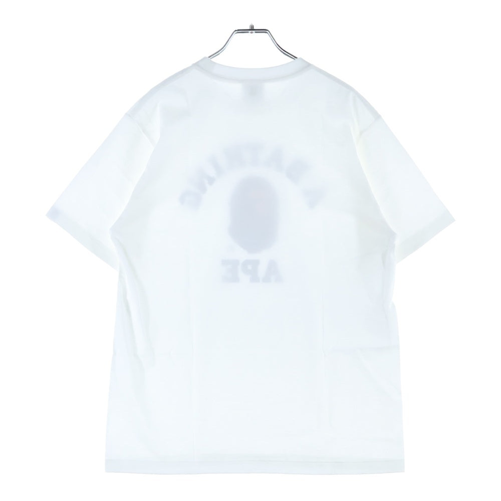 A BATHING APE(アベイシングエイプ) COLLEGE TEE カレッジ フロントプリント クルーネック 半袖Tシャツ ホワイト 001TEE801001M
