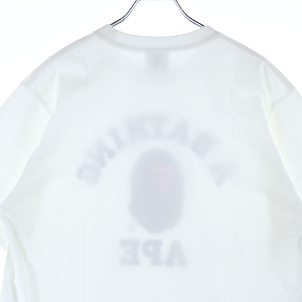 A BATHING APE(アベイシングエイプ) COLLEGE TEE カレッジ フロントプリント クルーネック 半袖Tシャツ ホワイト 001TEE801001M