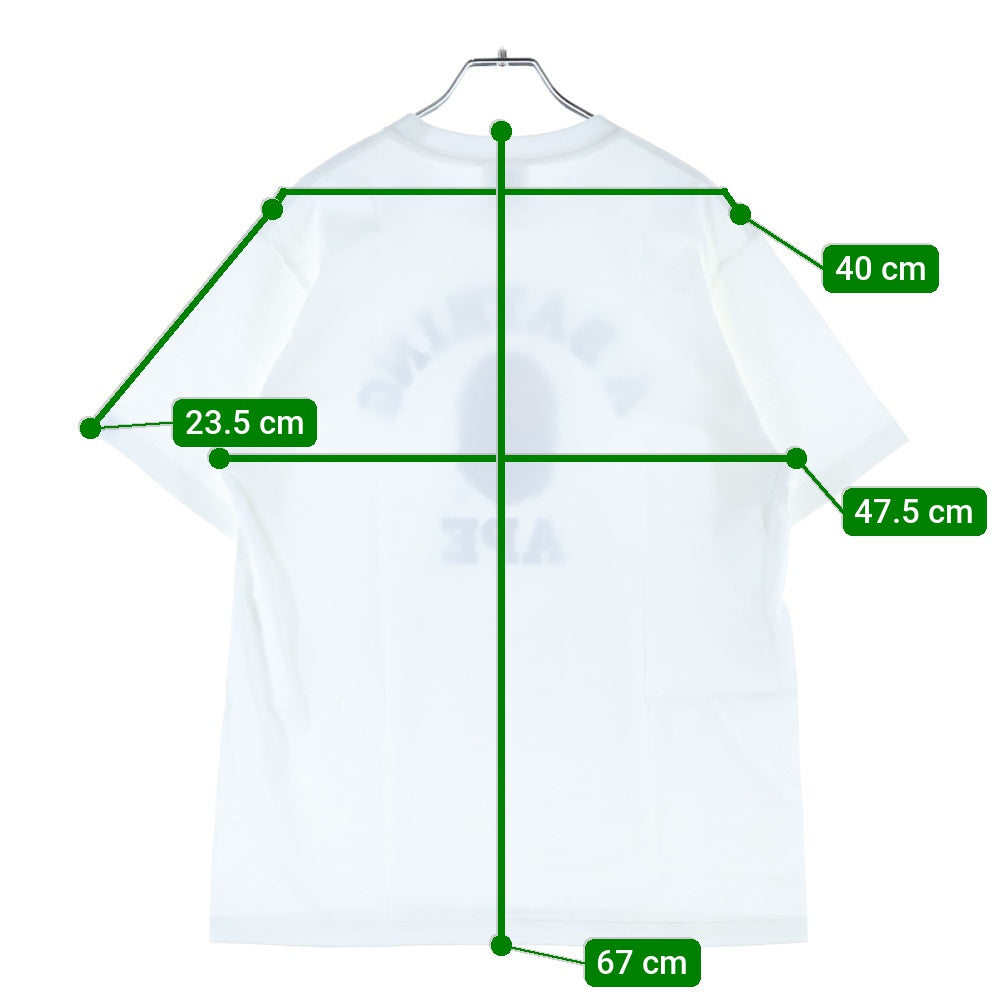 A BATHING APE(アベイシングエイプ) COLLEGE TEE カレッジ フロントプリント クルーネック 半袖Tシャツ ホワイト 001TEE801001M