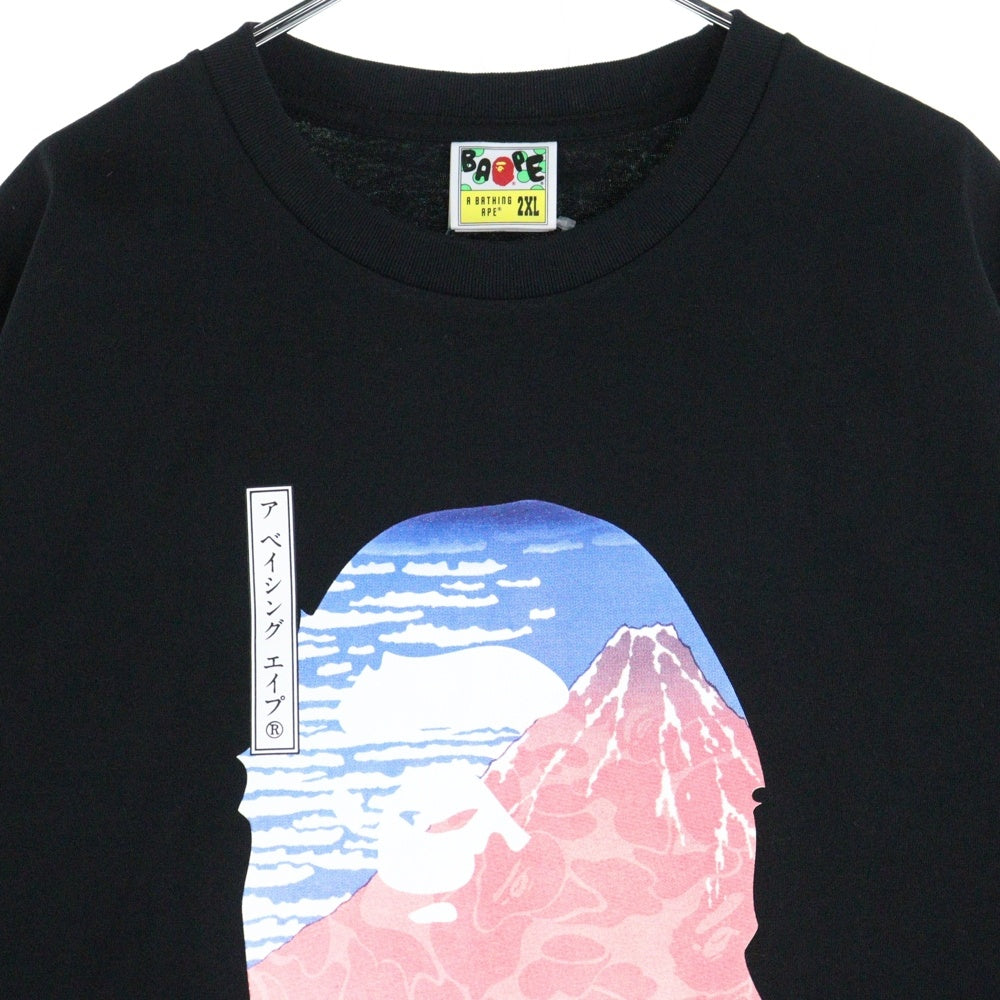 A BATHING APE(アベイシングエイプ) UKIYO-E APE HEAD TEE #2 浮世絵 クルーネック半袖Tシャツカットソー ブラック 001TEL731917C