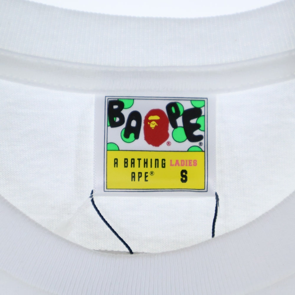 A BATHING APE(アベイシングエイプ) COLOR CAMO SHARK TEE カラーカモ シャーク クルーネック半袖Tシャツカットソー レディース ホワイト/ネイビー 001TEL802062L