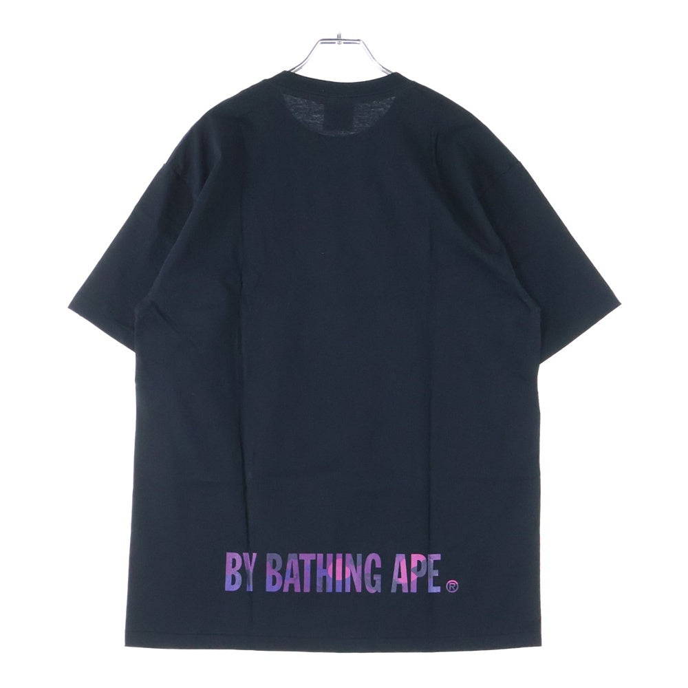 A BATHING APE(アベイシングエイプ) COLOR CAMO APE FACE STA TEE カラーカモ エイプフェイススター クルーネック半袖Tシャツカットソー ブラック/パープル 001TEL801019M