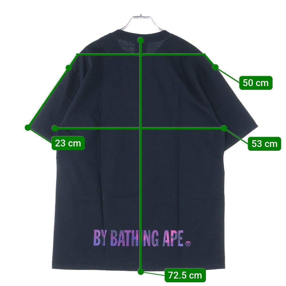 A BATHING APE(アベイシングエイプ) COLOR CAMO APE FACE STA TEE カラーカモ エイプフェイススター クルーネック半袖Tシャツカットソー ブラック/パープル 001TEL801019M