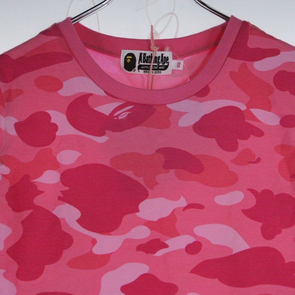 A BATHING APE(アベイシングエイプ) ABC CAMO JERSEY DRESS カモ総柄ワンピース レディース ピンク