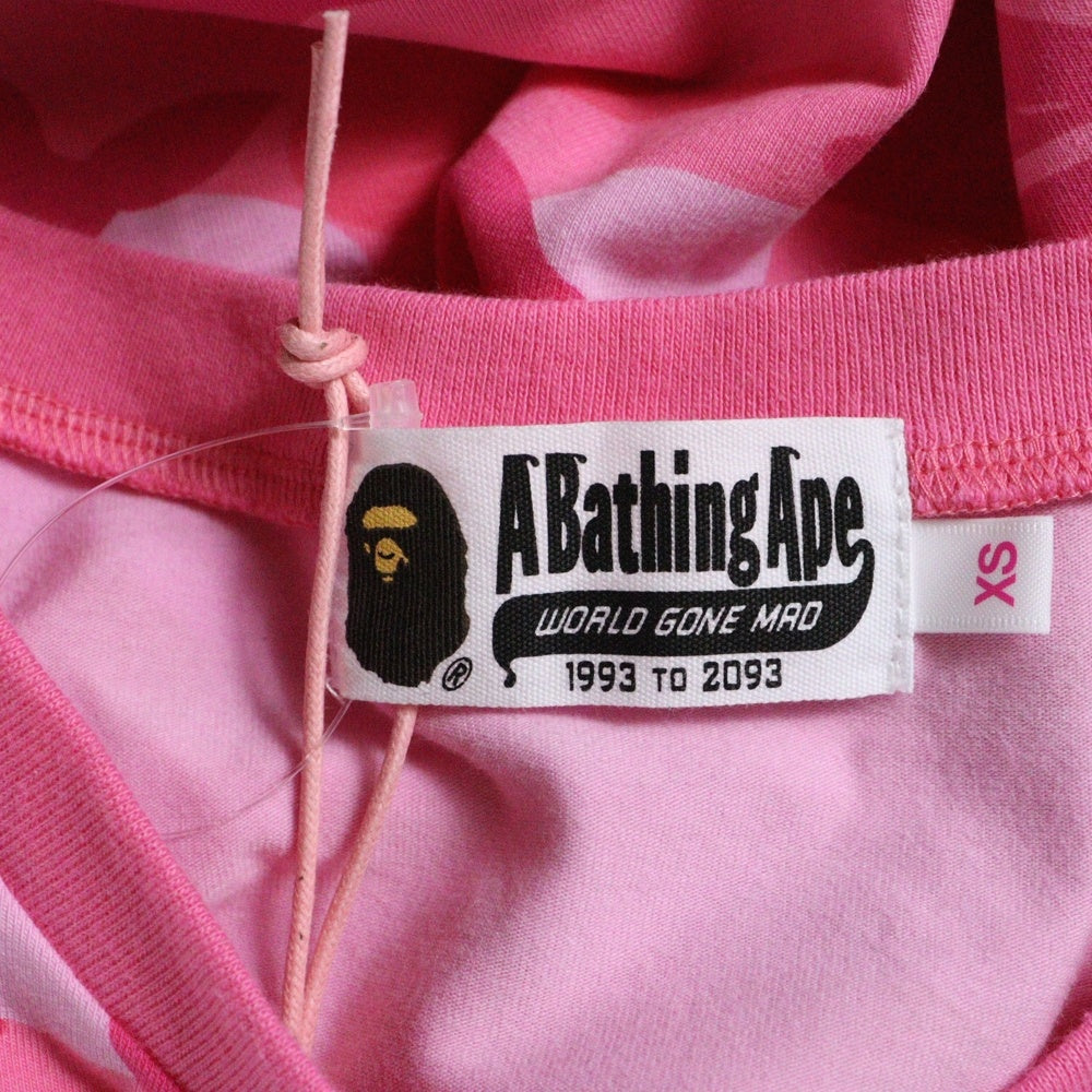 A BATHING APE(アベイシングエイプ) ABC CAMO JERSEY DRESS カモ総柄ワンピース レディース ピンク