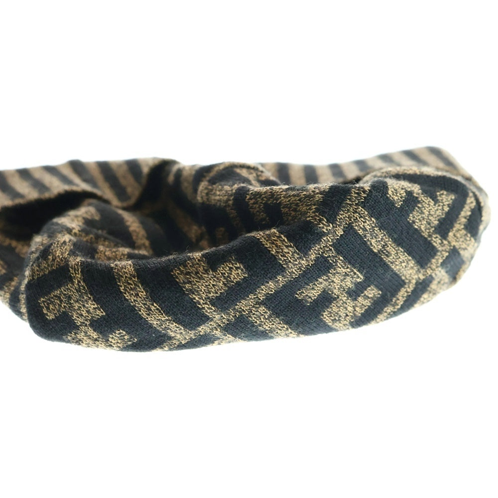 FENDI(フェンディ) ズッカ柄 ウール混ニットキャップ ブラウン 163645