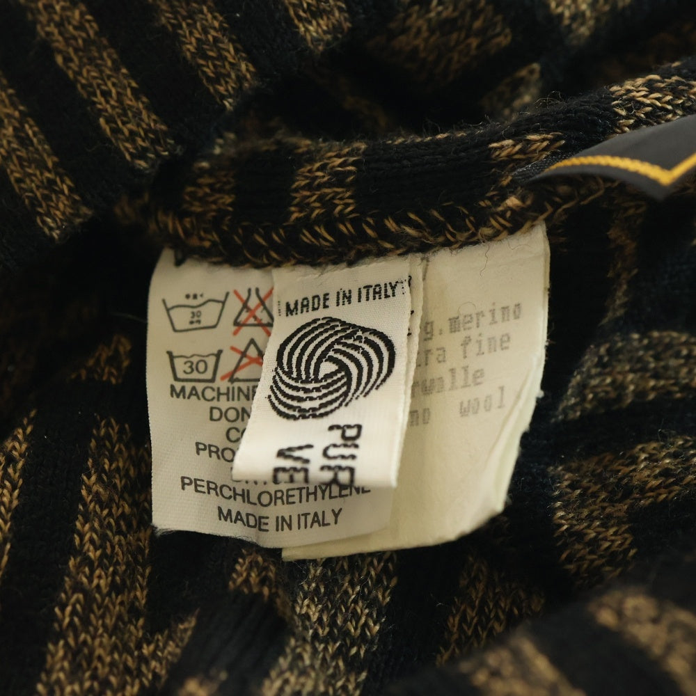 FENDI(フェンディ) ズッカ柄 ウール混ニットキャップ ブラウン 163645