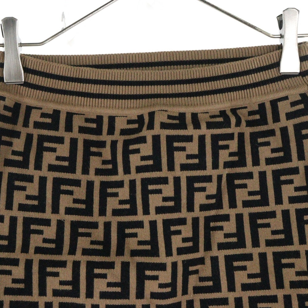 FENDI(フェンディ) ズッカ総柄デザインニットミニスカート レディース ブラウン JFG070