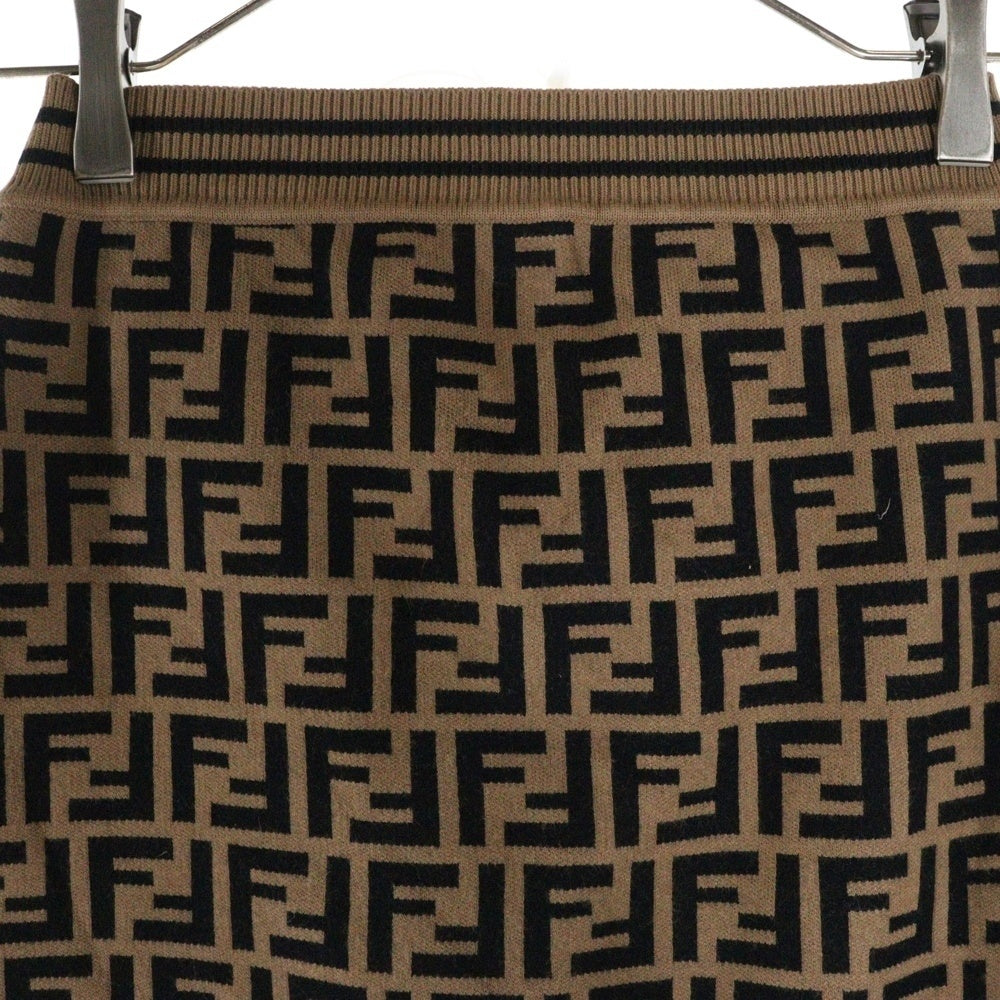 FENDI(フェンディ) ズッカ総柄デザインニットミニスカート レディース ブラウン JFG070