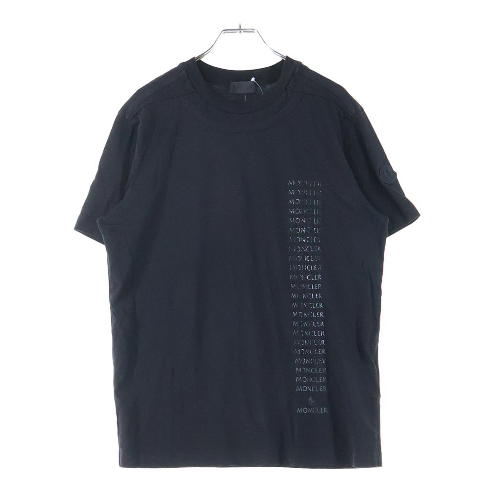 MONCLER(モンクレール) SS TSHIRT フロントレタリングロゴ クルーネック半袖Tシャツカットソー ブラック I-20918C00053 89A17