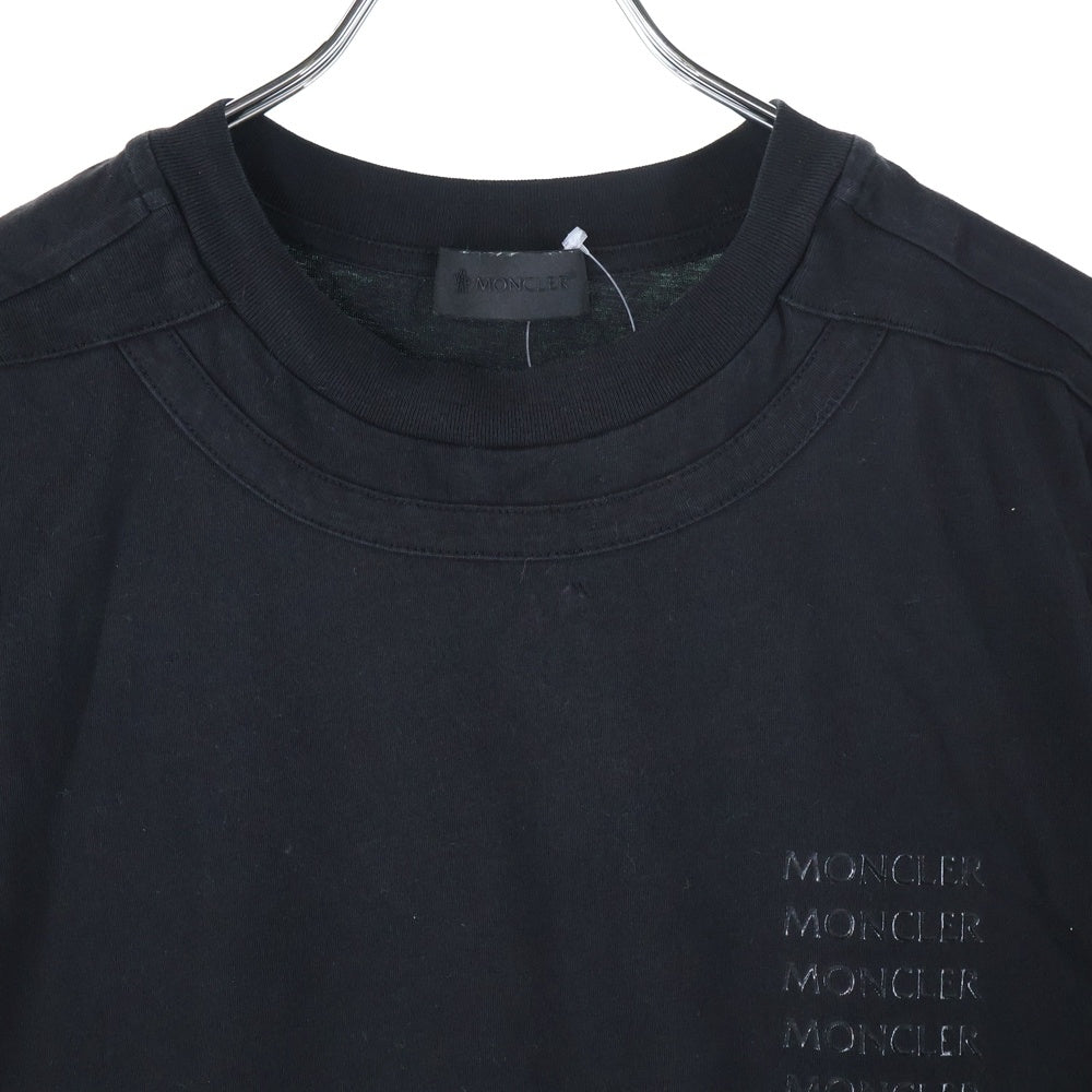 MONCLER(モンクレール) SS TSHIRT フロントレタリングロゴ クルーネック半袖Tシャツカットソー ブラック I-20918C00053 89A17