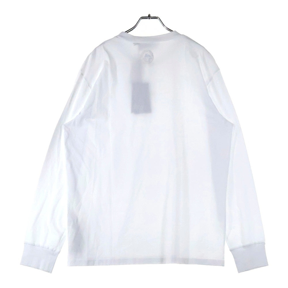 DSQUARED2(ディースクエアード) GUMMY LOGO LONG SLEEVE REGULAR FIT T-SHIRT ラバーロゴ クルーネック長袖Tシャツカットソー ホワイト S74GD1354