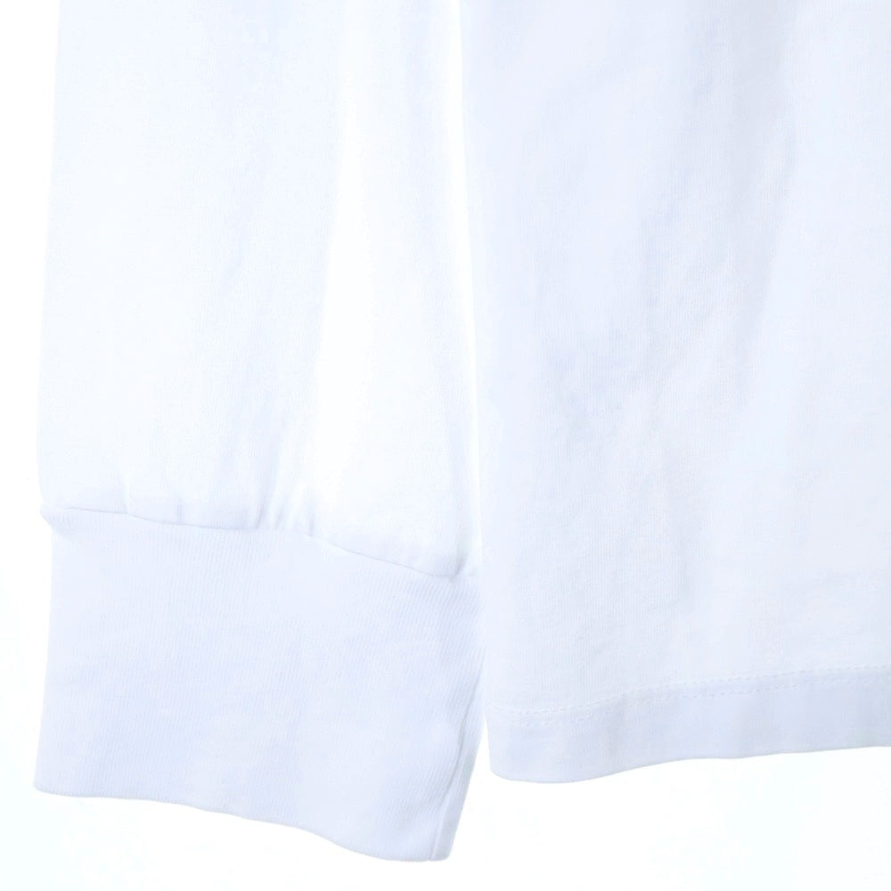 DSQUARED2(ディースクエアード) GUMMY LOGO LONG SLEEVE REGULAR FIT T-SHIRT ラバーロゴ クルーネック長袖Tシャツカットソー ホワイト S74GD1354