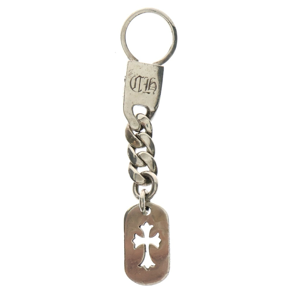 CHROME HEARTS(クロムハーツ) 青山限定 CHN D TAG SML CO CRS カットアウトクロスドッグタグ キーチェーン シルバー