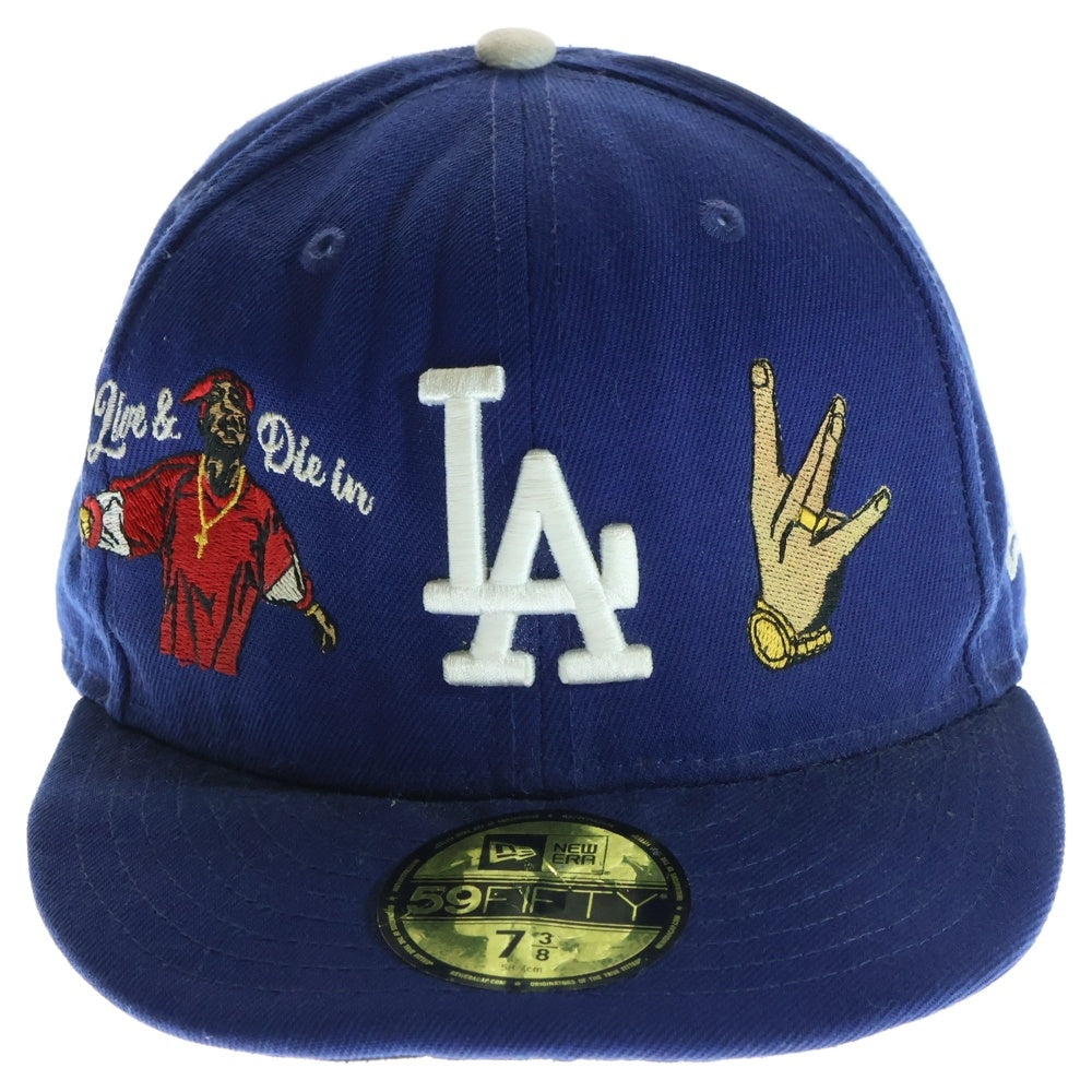 NEW ERA(ニューエラ) 2PAC LA刺繍入りベースボールキャップ ブルー